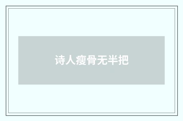 诗人瘦骨无半把