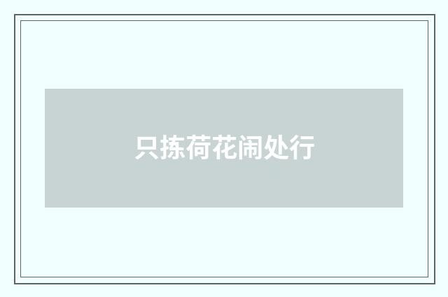 只拣荷花闹处行