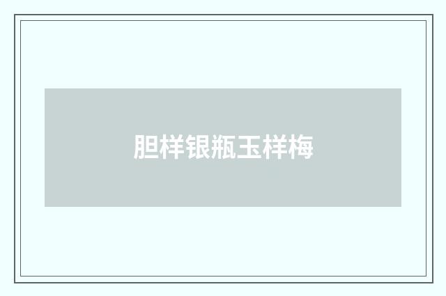 胆样银瓶玉样梅