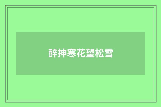 醉抻寒花望松雪