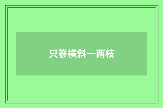 只篸横斜一两枝