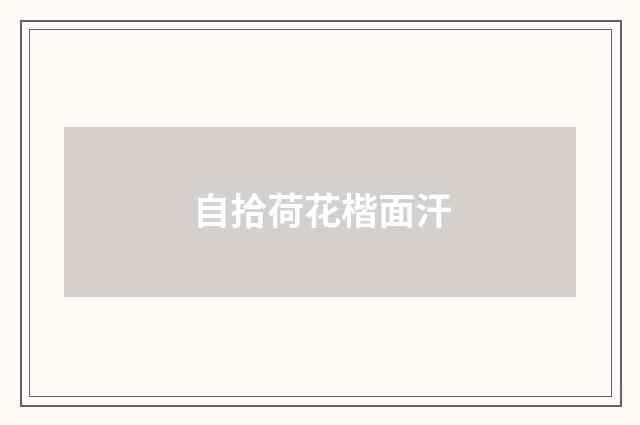 自拾荷花楷面汗