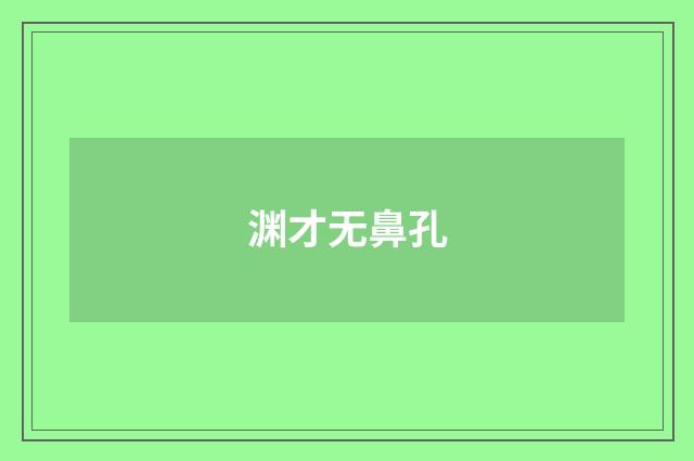 渊才无鼻孔