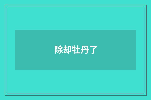 除却牡丹了