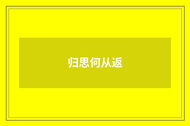 归思何从返