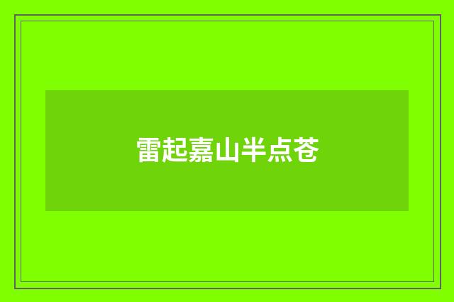 雷起嘉山半点苍
