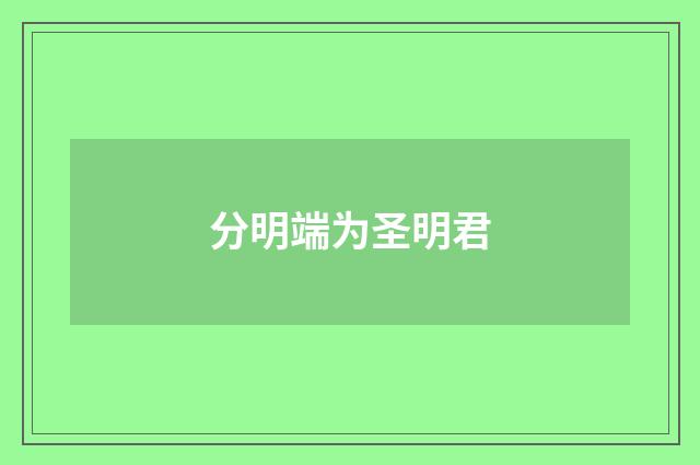 分明端为圣明君
