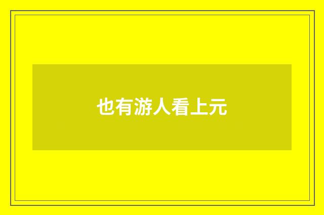 也有游人看上元