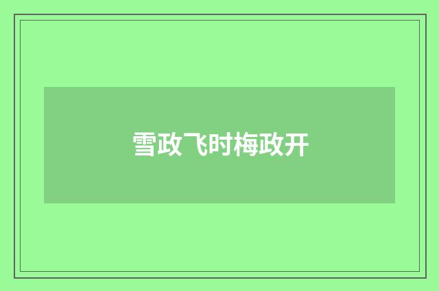 雪政飞时梅政开