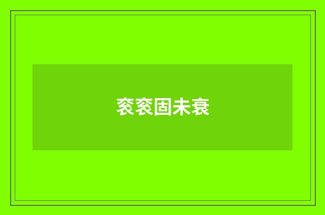 衮衮固未衰