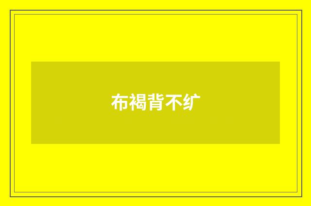 布褐背不纩