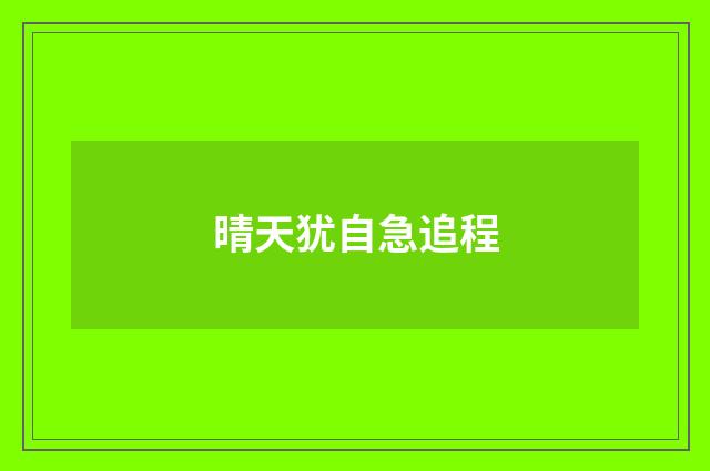 晴天犹自急追程