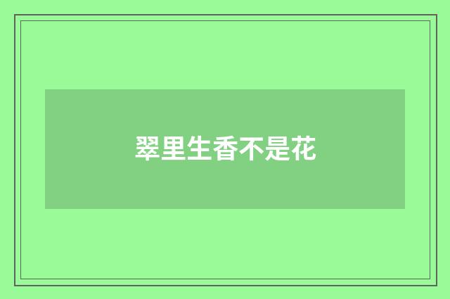 翠里生香不是花