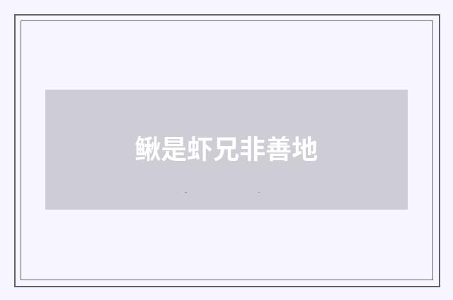 鳅是虾兄非善地