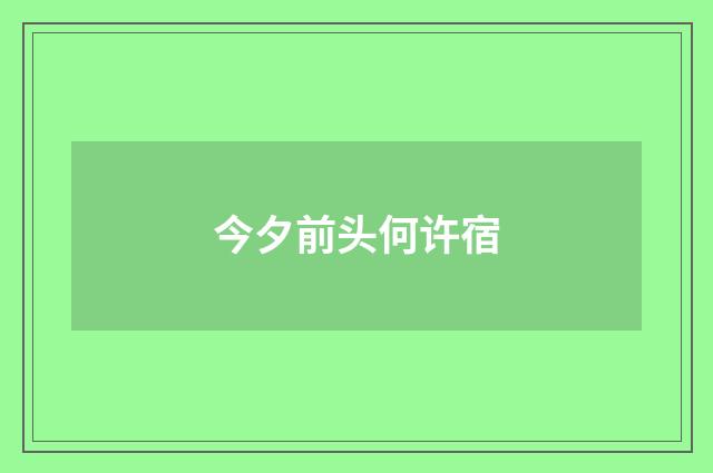 今夕前头何许宿