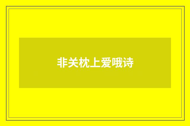 非关枕上爱哦诗