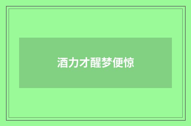 酒力才醒梦便惊