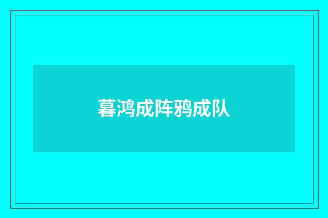 暮鸿成阵鸦成队