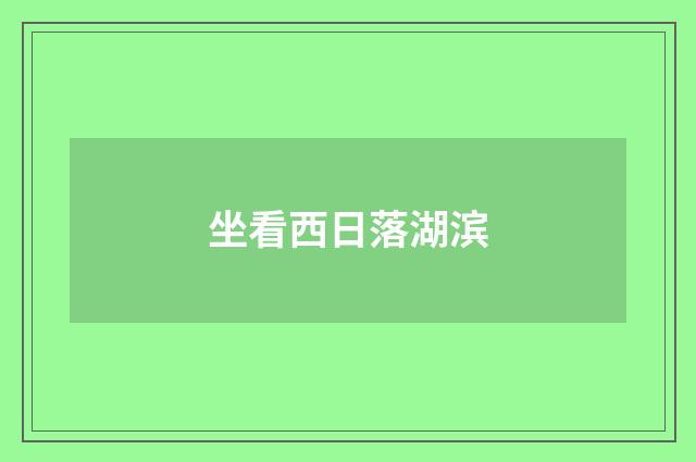 坐看西日落湖滨