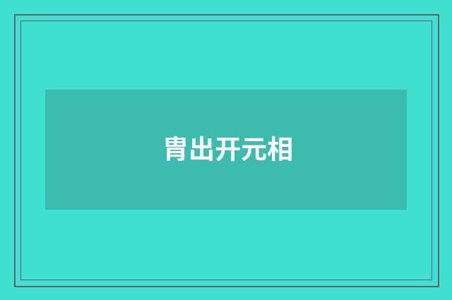 胄出开元相
