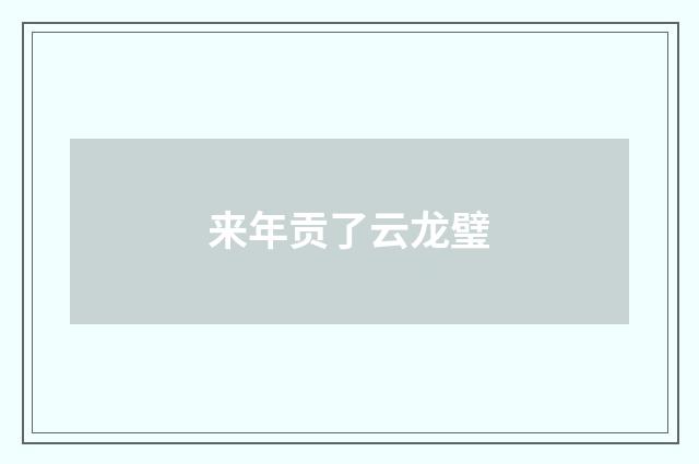 来年贡了云龙璧