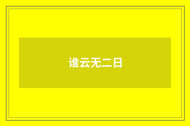 谁云无二日