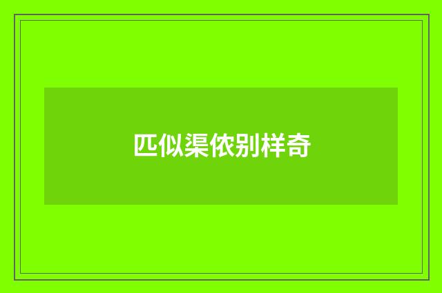 匹似渠侬别样奇