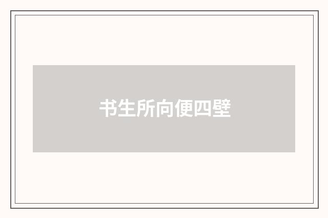 书生所向便四壁