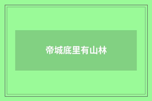 帝城底里有山林
