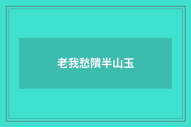 老我愁隤半山玉