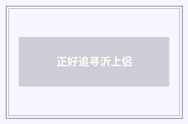正好追寻沂上侣
