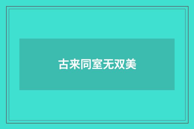 古来同室无双美