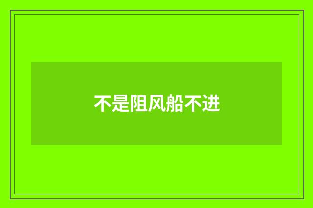 不是阻风船不进