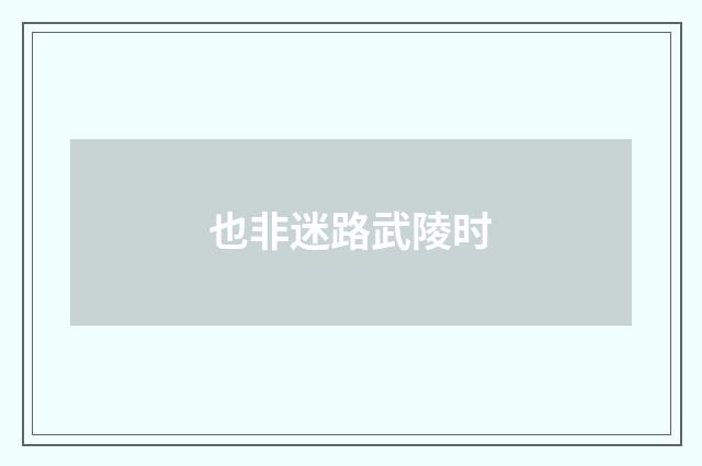 也非迷路武陵时