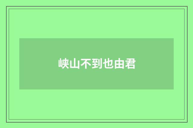 峡山不到也由君