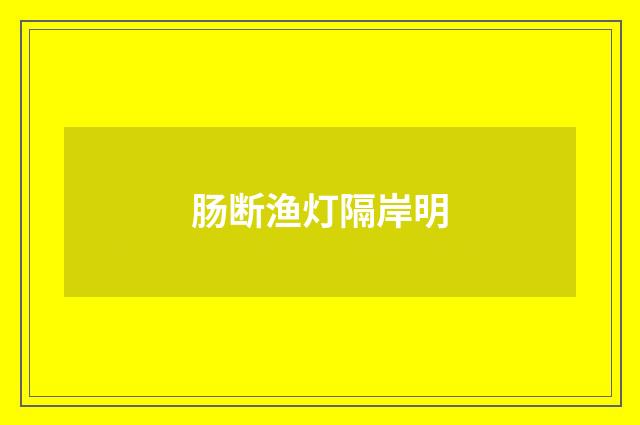 肠断渔灯隔岸明