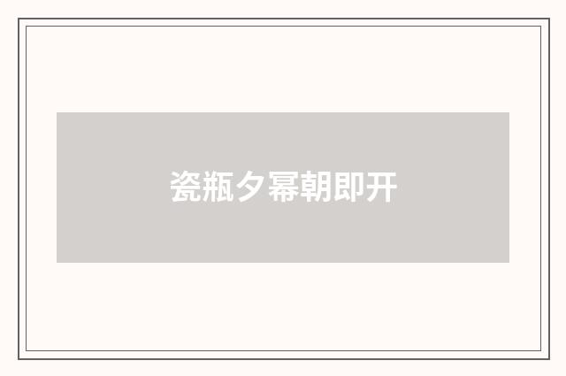 瓷瓶夕幂朝即开