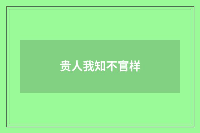 贵人我知不官样
