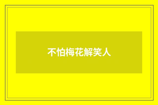不怕梅花解笑人