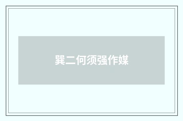 巽二何须强作媒