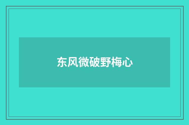 东风微破野梅心