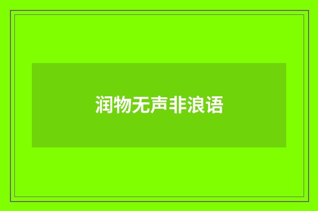 润物无声非浪语