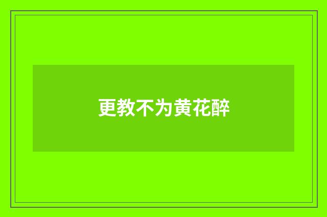 更教不为黄花醉