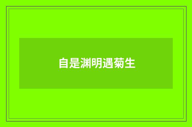 自是渊明遇菊生