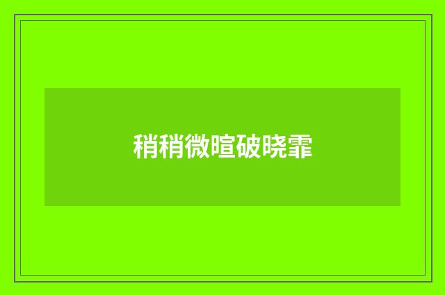 稍稍微暄破晓霏
