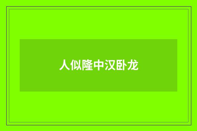 人似隆中汉卧龙