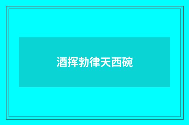 酒挥勃律天西碗