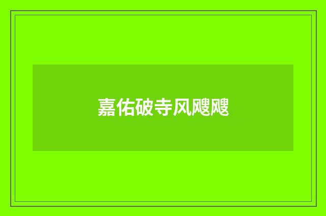 嘉佑破寺风飕飕