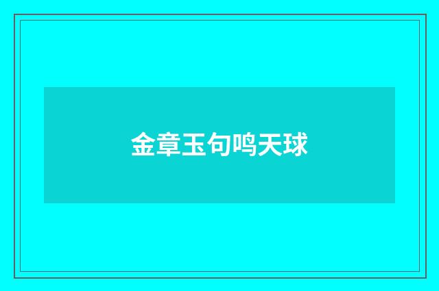 金章玉句鸣天球