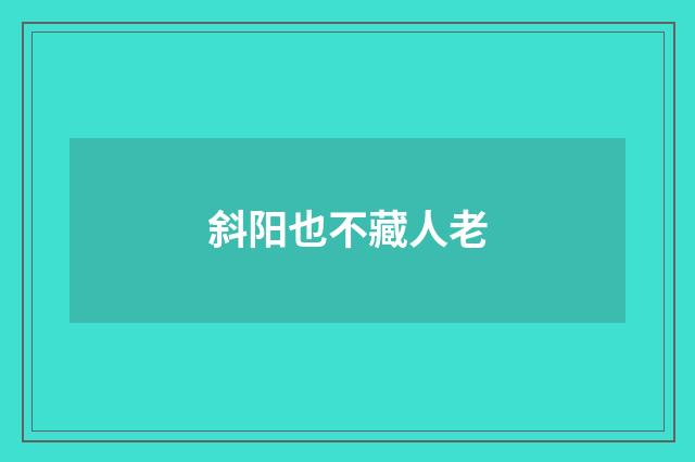 斜阳也不藏人老